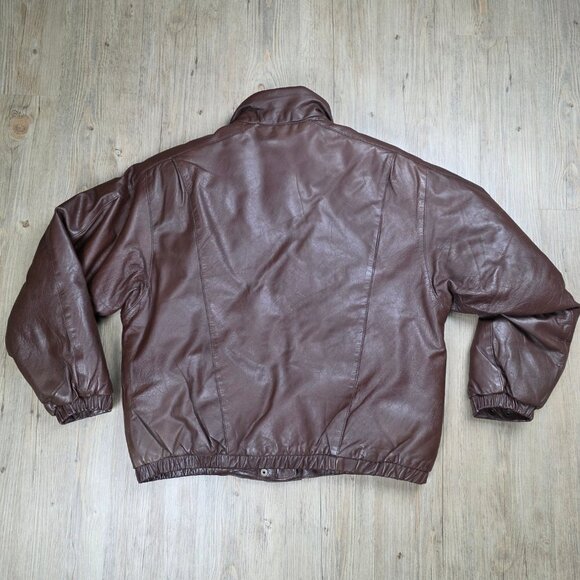 Eddie Bauer Vintage Women's Jacket Leather Winter Down-filled - Picture 2 of 13